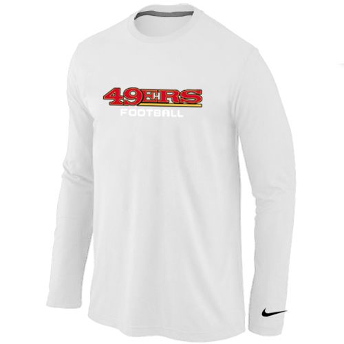 Nike San Francisco 49ers Authentic Font Long Sleeve NFL T-Shirt - White